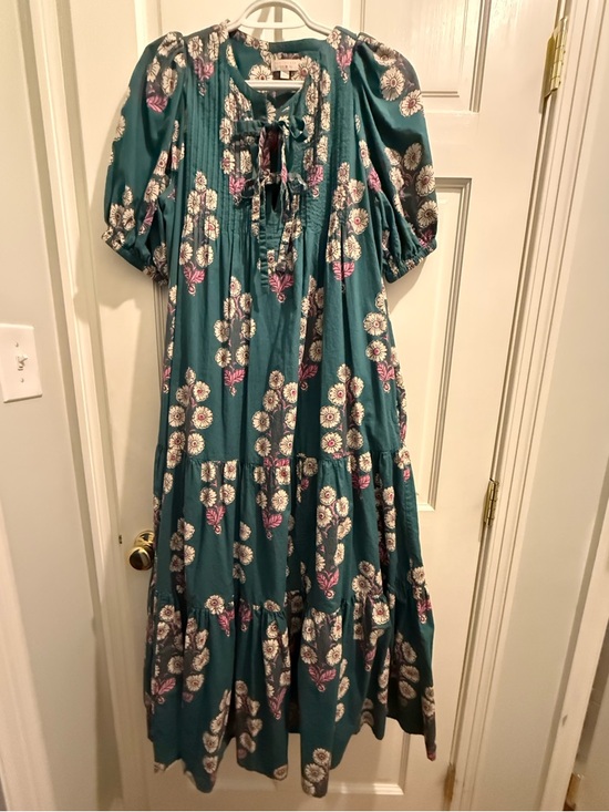 Pink Chicken Dresses & Skirts - Pink Chicken Indira Pintucked Floral Dress in Evergreen Buttercup Floral